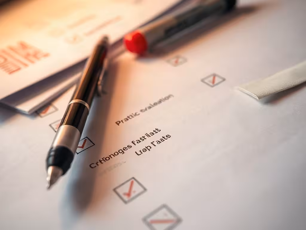 Espace de travail montrant la méthodologie systématique et checklist pour tester une formation