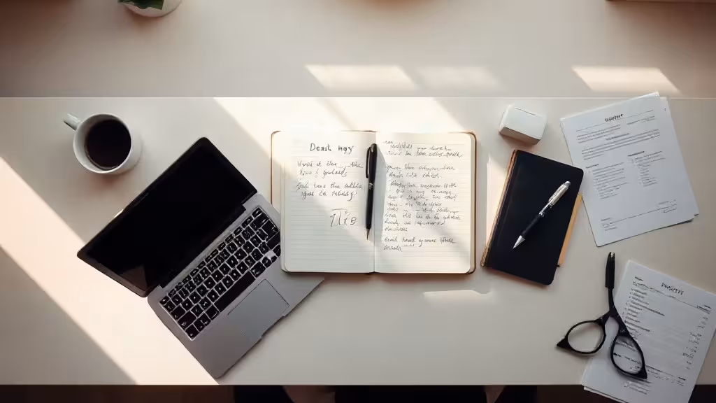 Espace de travail pour suivre une formation en ligne professionnelle