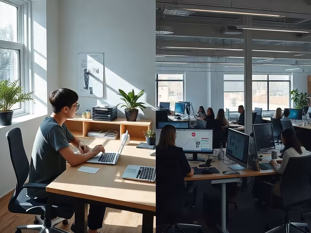 Comparaison visuelle : indépendant solo bien organisé vs. équipe complexe — deux profils distincts pour Systeme.io
