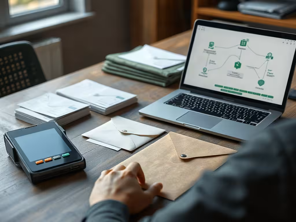 Infrastructure d’un business automatisé sans audience avec vente, livraison et suivi organisés.