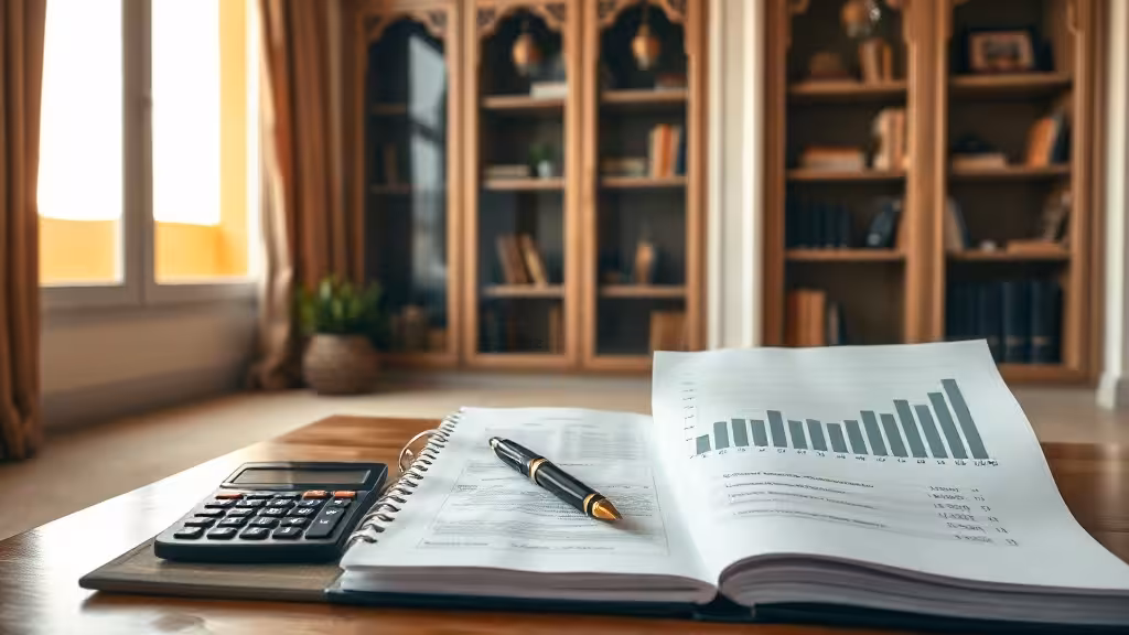Support d’étude pour une formation en finance islamique dans un bureau lumineux