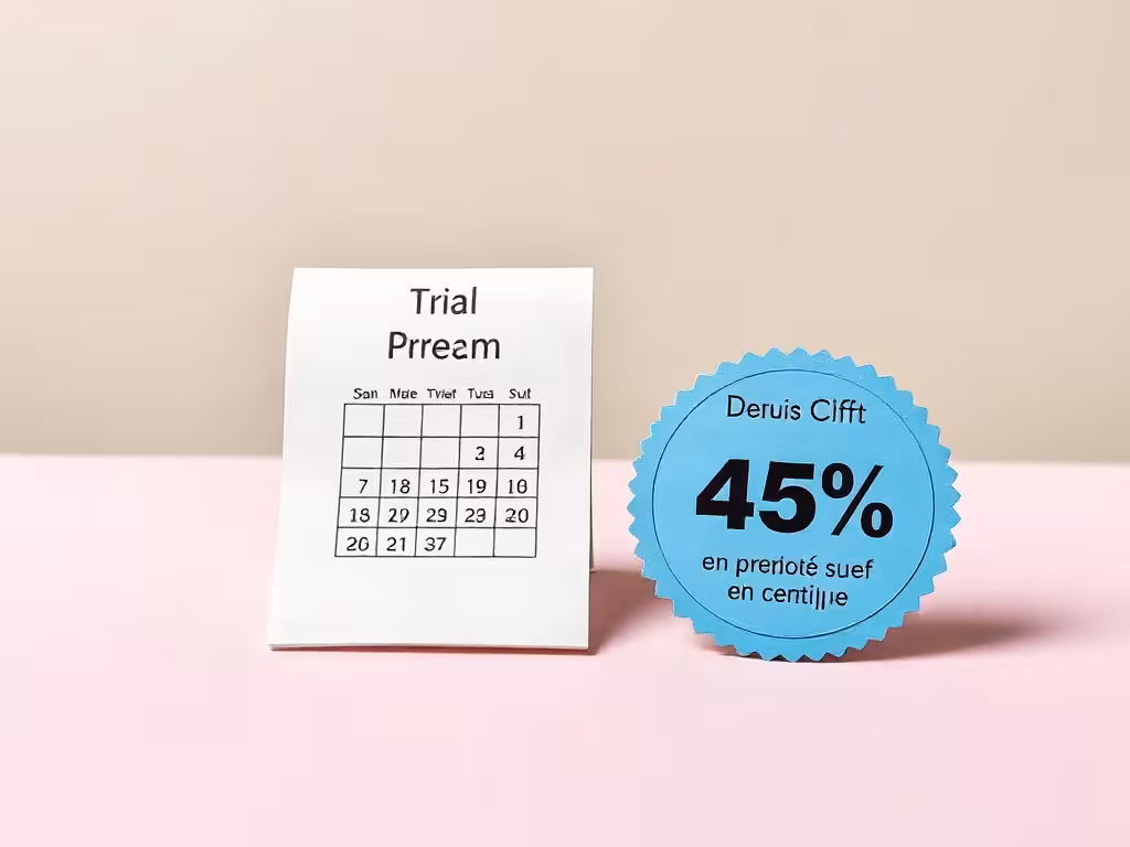 Comparaison visuelle : période d'essai gratuit LearnyBox face à remise code promo pour formation en ligne