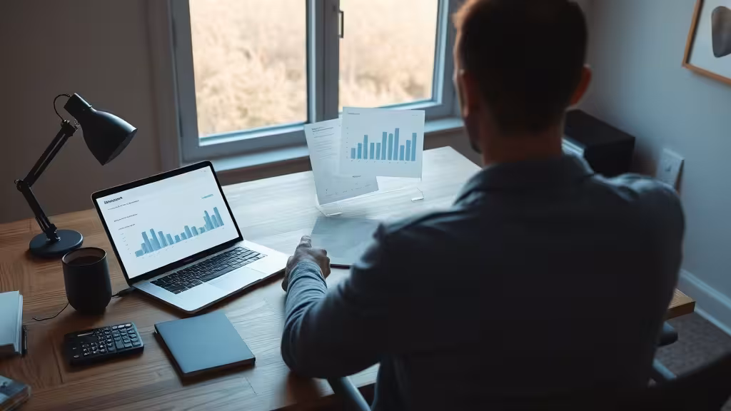 Avis sur le marketing d’affiliation depuis un bureau d’indépendant avec tableaux de performance