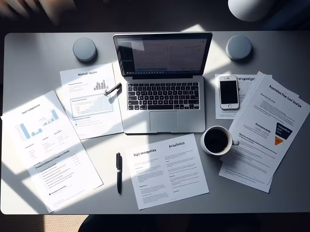 Poste de travail actif montrant la mise en pratique réelle des stratégies marketing apprises en formation CPF.