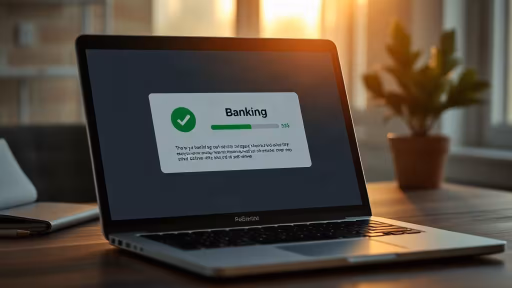 Interface de notification bancaire affichant une transaction réussie