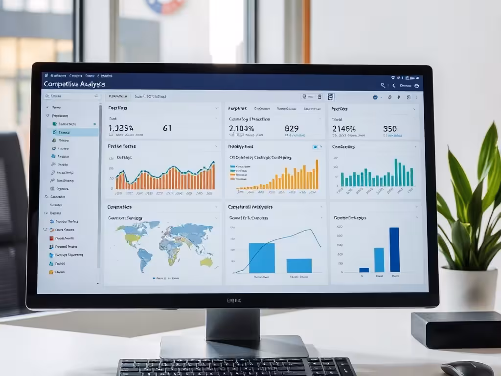 Dashboard d'analyse comparative montrant la compétitivité de PipiAds face aux outils concurrents