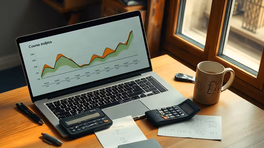 Bureau d’indépendant calculant le prix Teachizy et les commissions de sa formation.