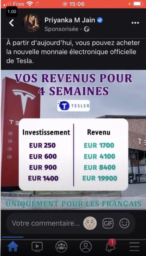 monnaie virtuelle Tesla scam bitalpha ai avis